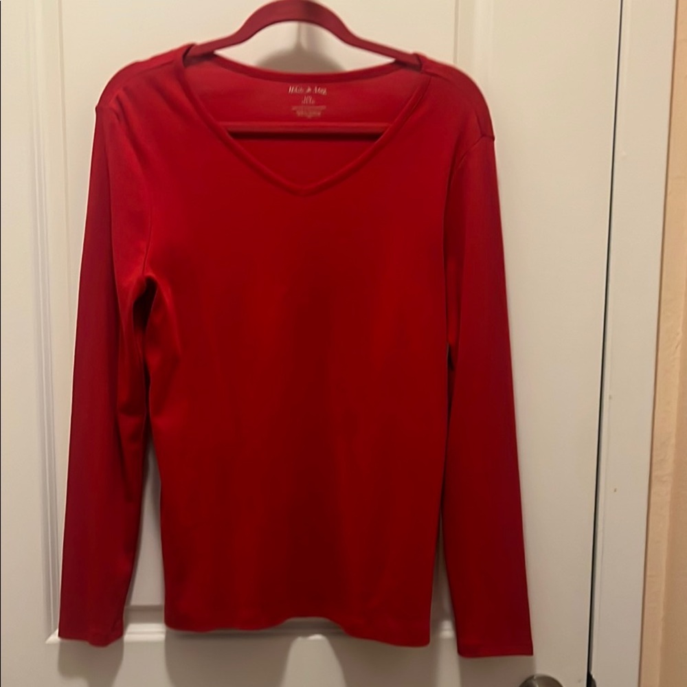 White Stag Red Fitted Long Sleeve Tee